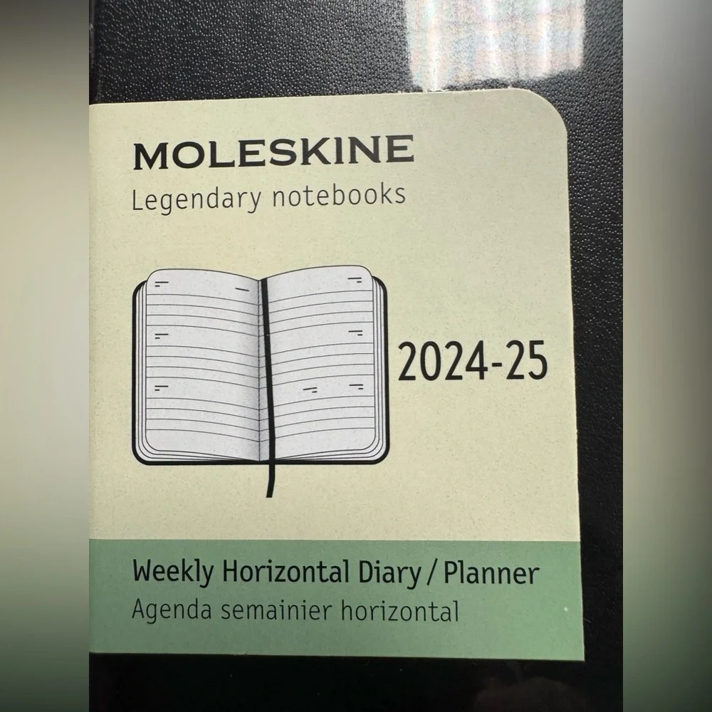 NWP MOLESKIN BLACK 18-MONTH 7/2024 - 12/2025 WEEKLY HORIZONTAL DIARY/PLANNER